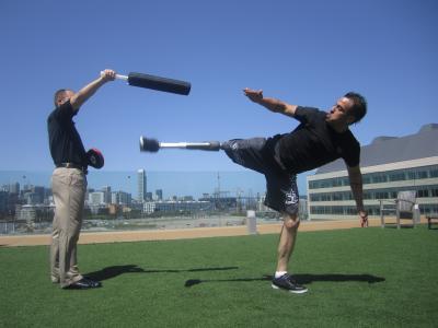 Carlos Gonzalez and Trainer Tim Baldwin