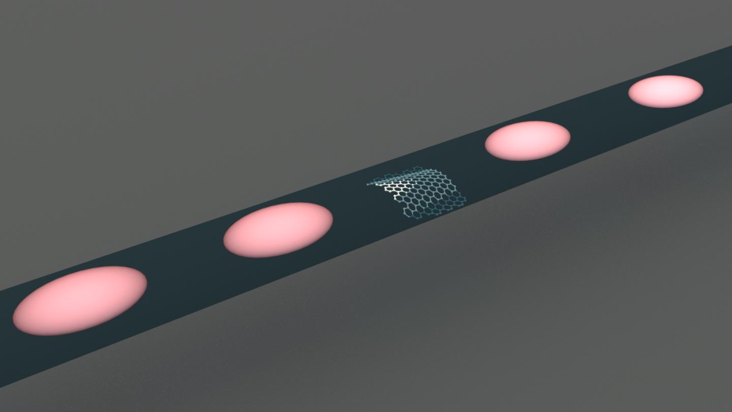 A close-up of the single photon emitter