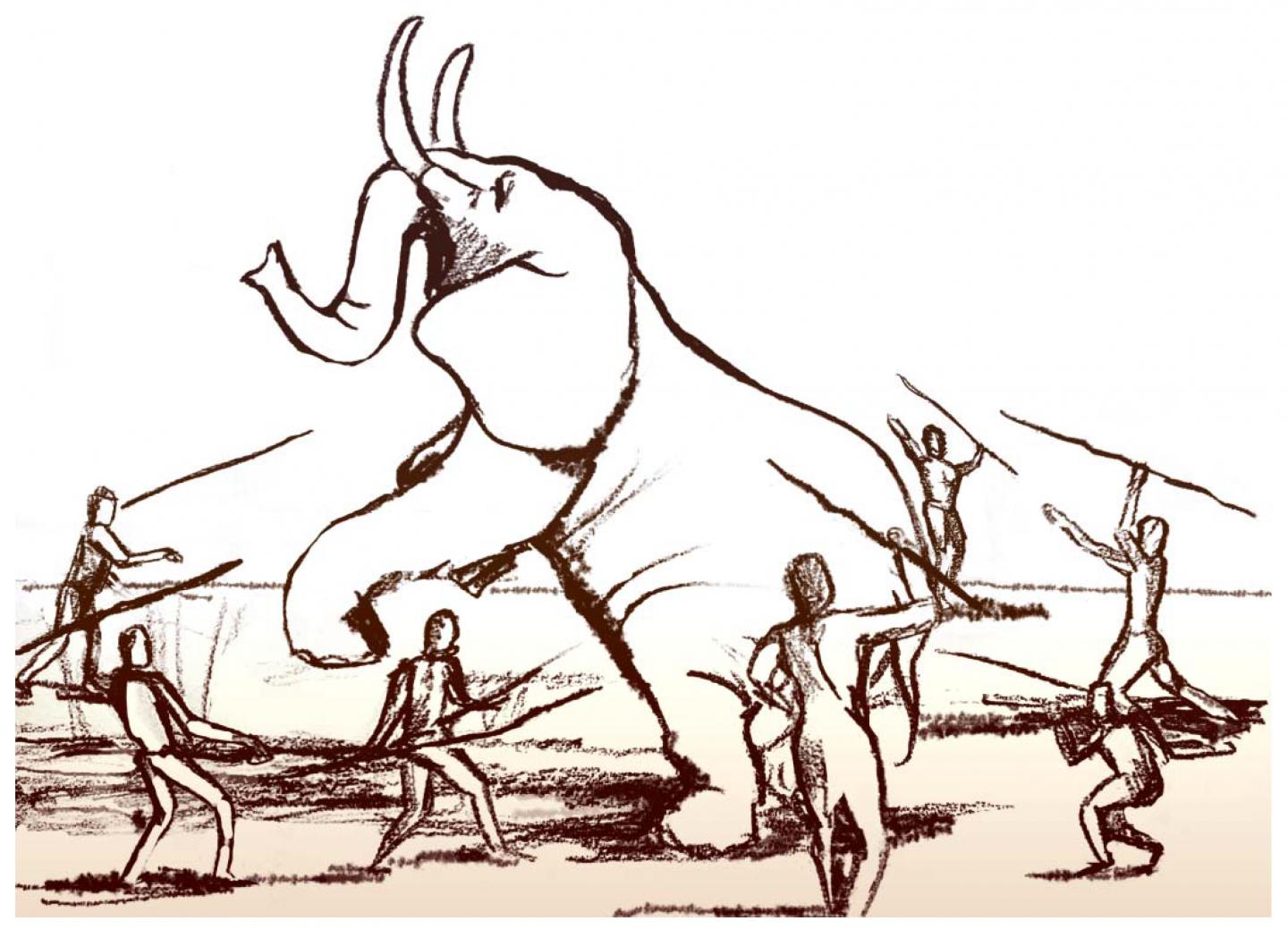 Elephant hunting illustrations