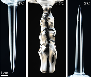 Images of Ice Under Different Water Temperatures