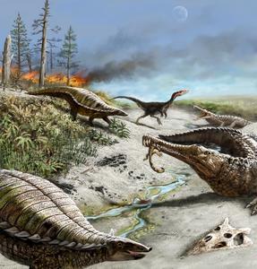 Reconstruction of a Late Triassic ecosystem from Ghost Ranch, New Mexico.