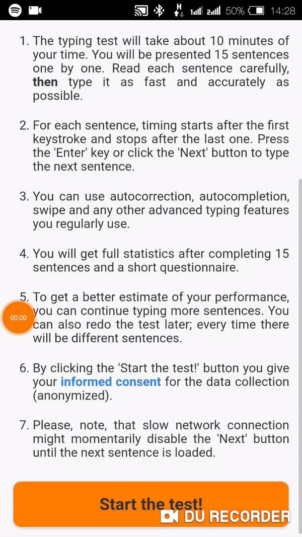 Animation of Typing Test
