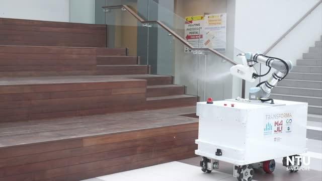 NTUsg researchers build disinfectant robot to aid cleaners in the fight against #COVID19