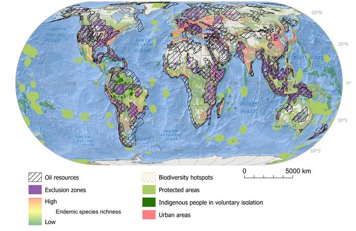 El atlas del petróleo no extraíble en el mundo