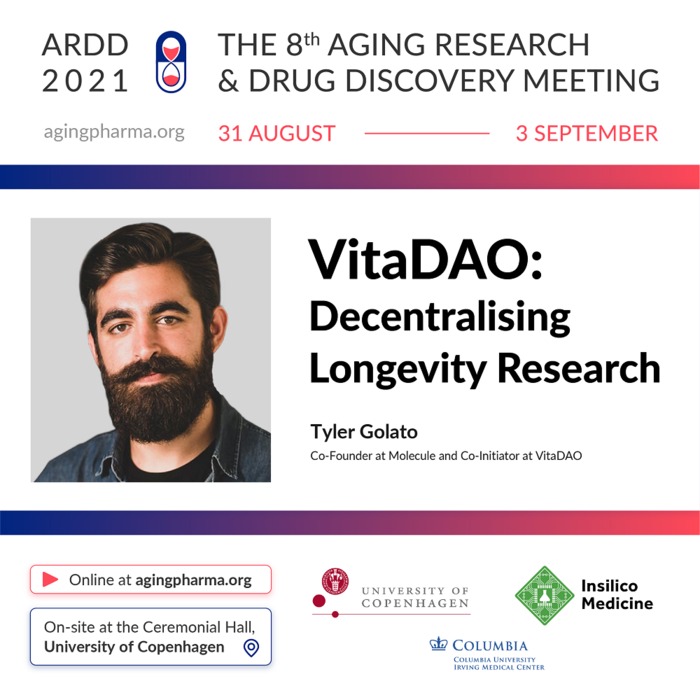 Tyler Golato to present at the 8th Aging Research & Drug Discovery Meeting 2021