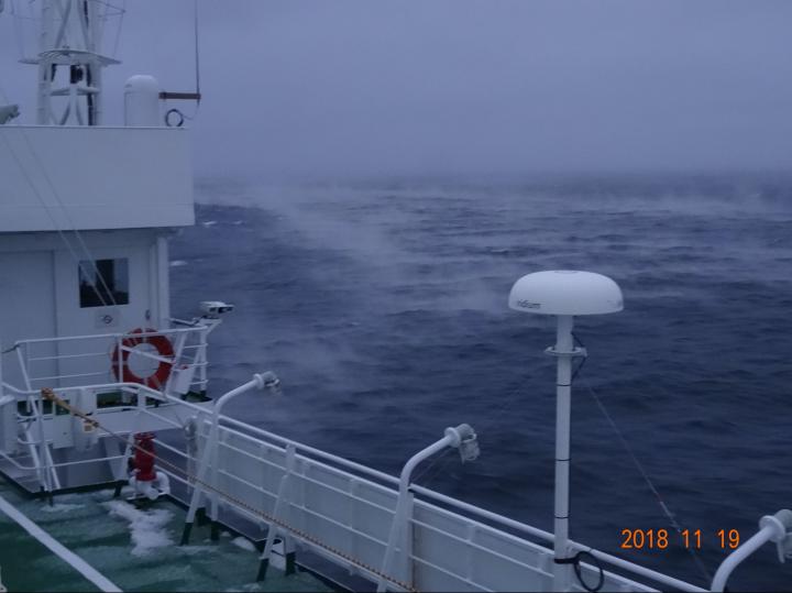 Water cooling in the Arctic Sea, November 2018