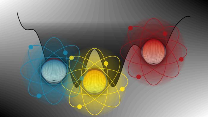 Three different deformations in the atomic nucleus of lead-190