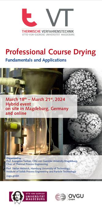 Professional Course “Drying – Fundamentals and Applications”