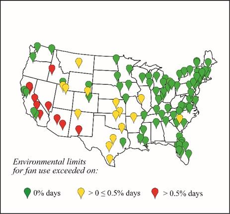 Map of the United States Shows the 105 Metropolises Examined