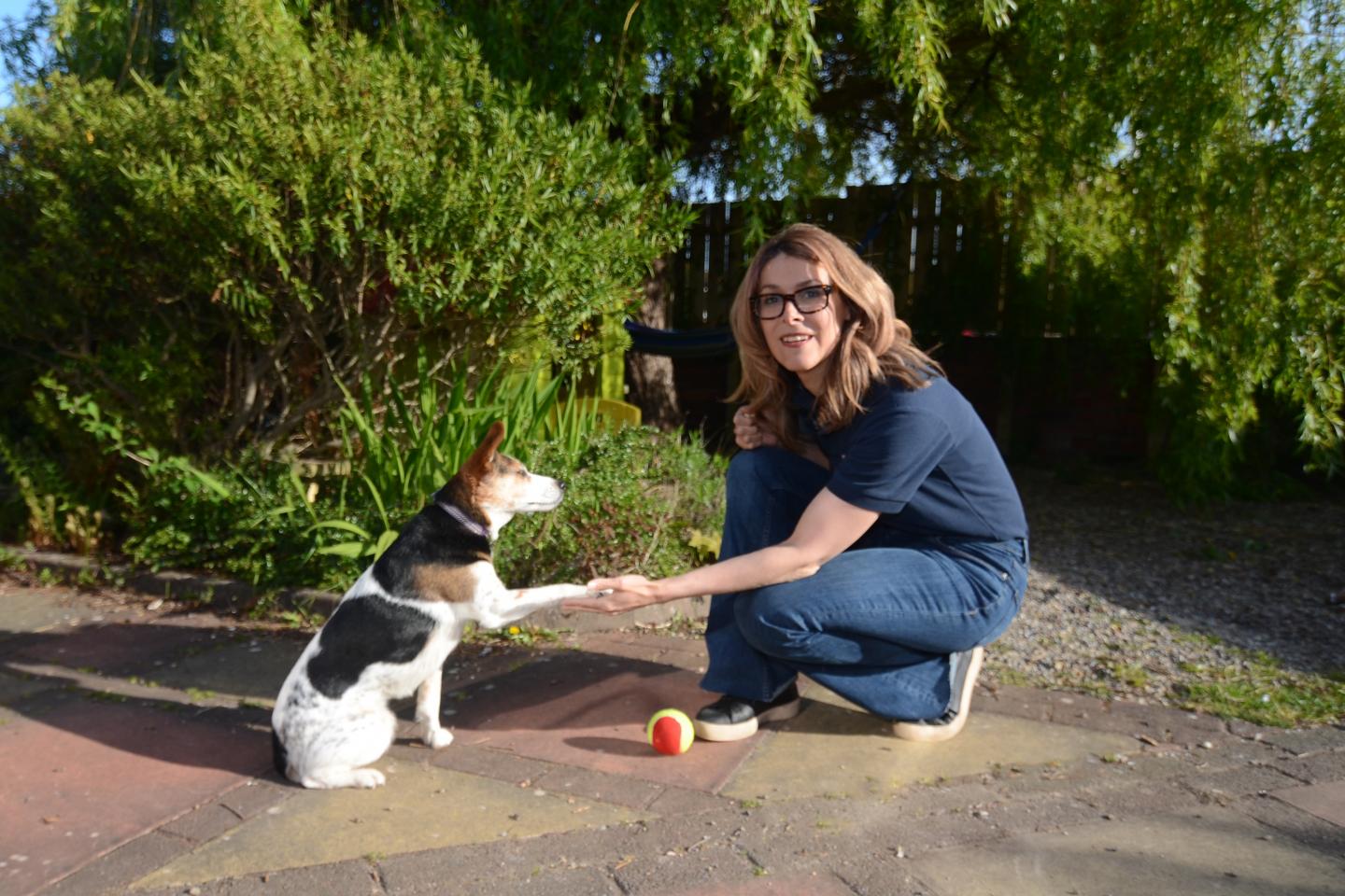 Dr Lucy Asher and her dog Martha