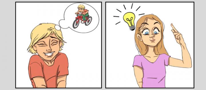 Examples of illustrations taken from the curriculum designed to work on strategies for regulating negative emotions.