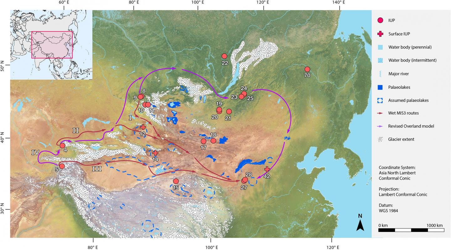<em>Homo sapiens</em> May Have Had Several Routes of Dispersal across Asia in the Late Pleistocene