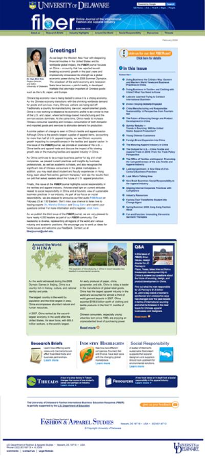University of Delaware's FIBER journal