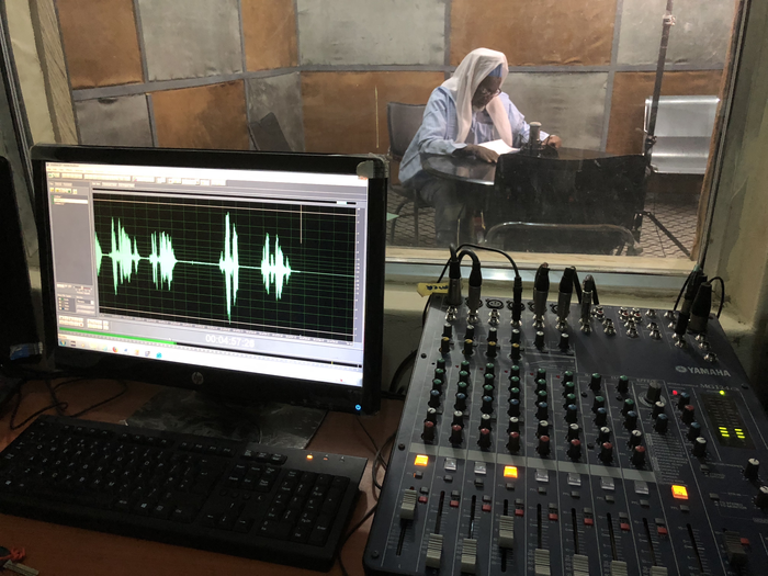 Sheik Goni Muhammad Sa’ad Ngamdu, an Islamic leader in Maiduguri, Nigeria, records a message about Islamic tenets of forgiveness