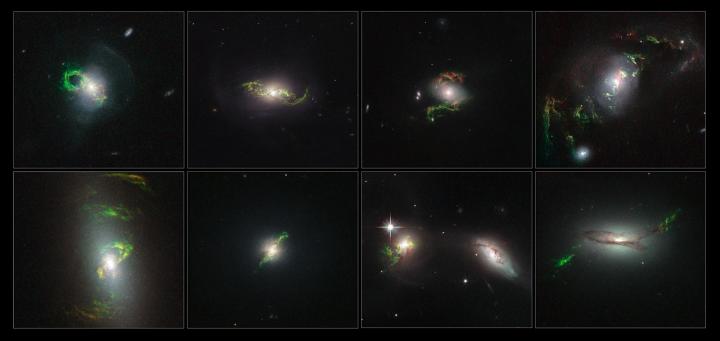 Hubble Spies 8 Green Filaments Lit up by past Quasar Blasts