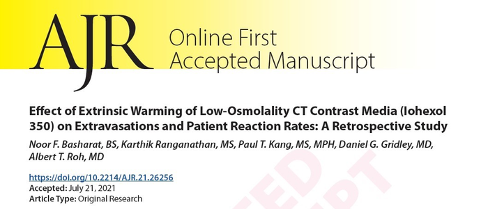 Effect of Extrinsic Warming of Low-Osmolality CT Contrast Media (Iohexol 350) on Extravasations and Patient Reaction Rates: A Retrospective Study