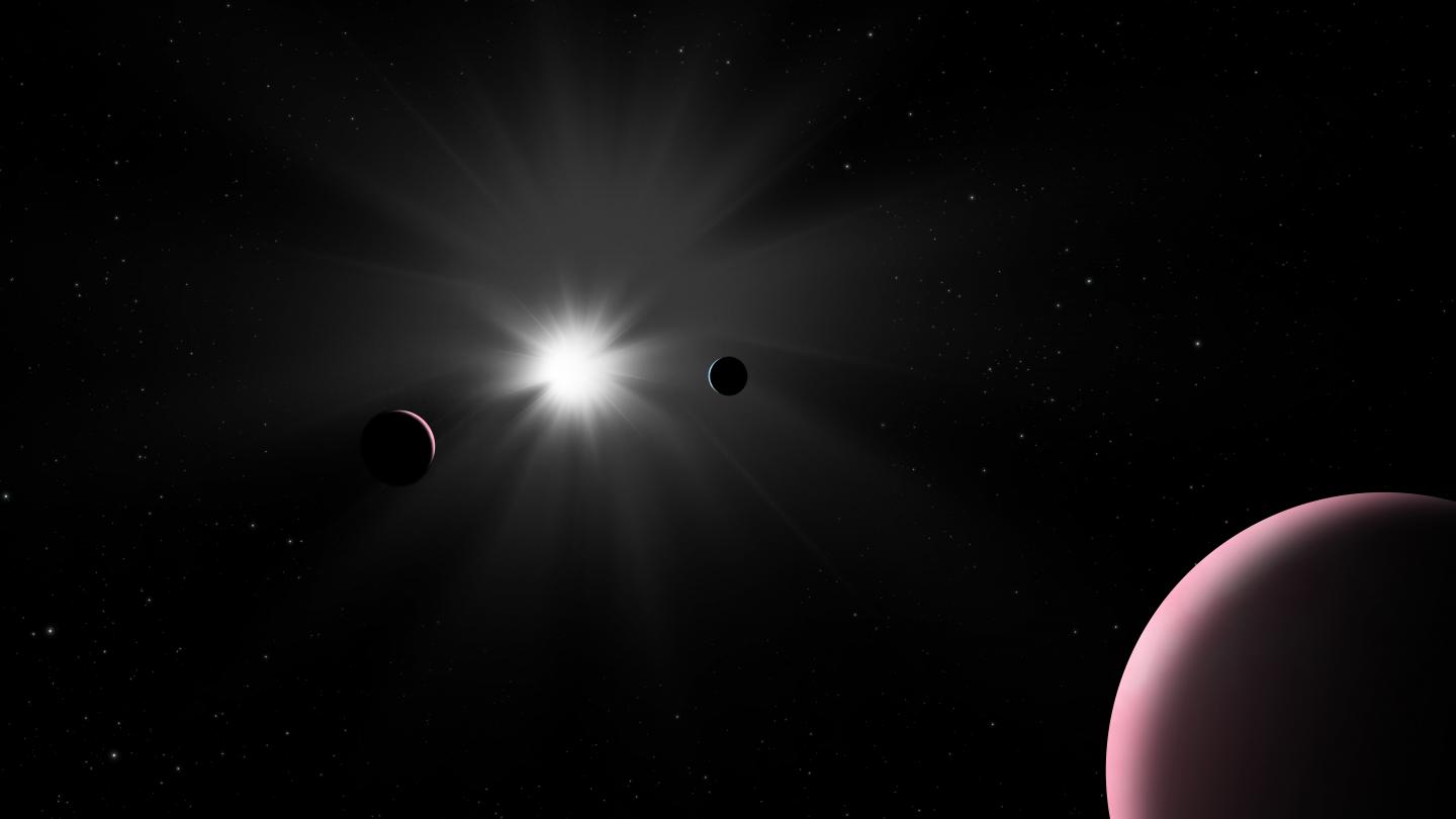 Artist's impression of the Nu2 Lupi planetary system