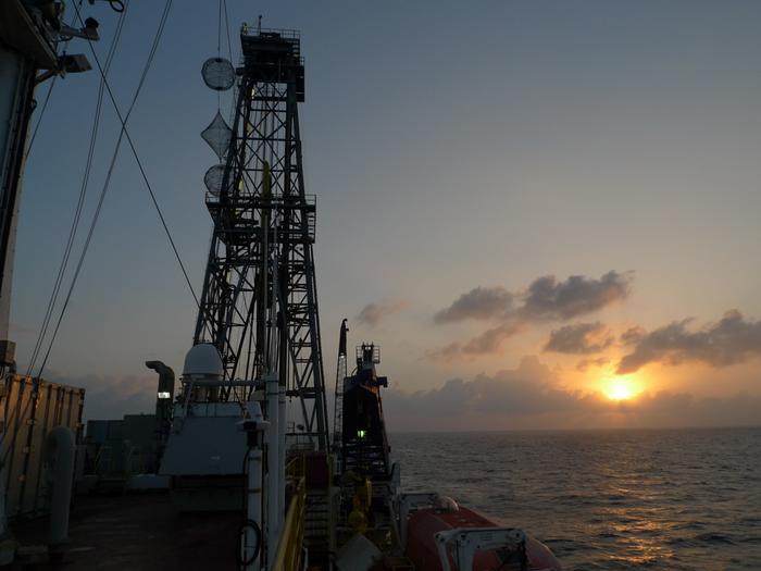 JOIDES Resolution, a scientific drilling ship, in the South China Sea