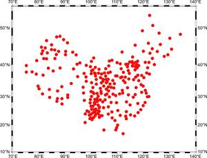 Distribution of 233 stations in the PPP-AR experiment.