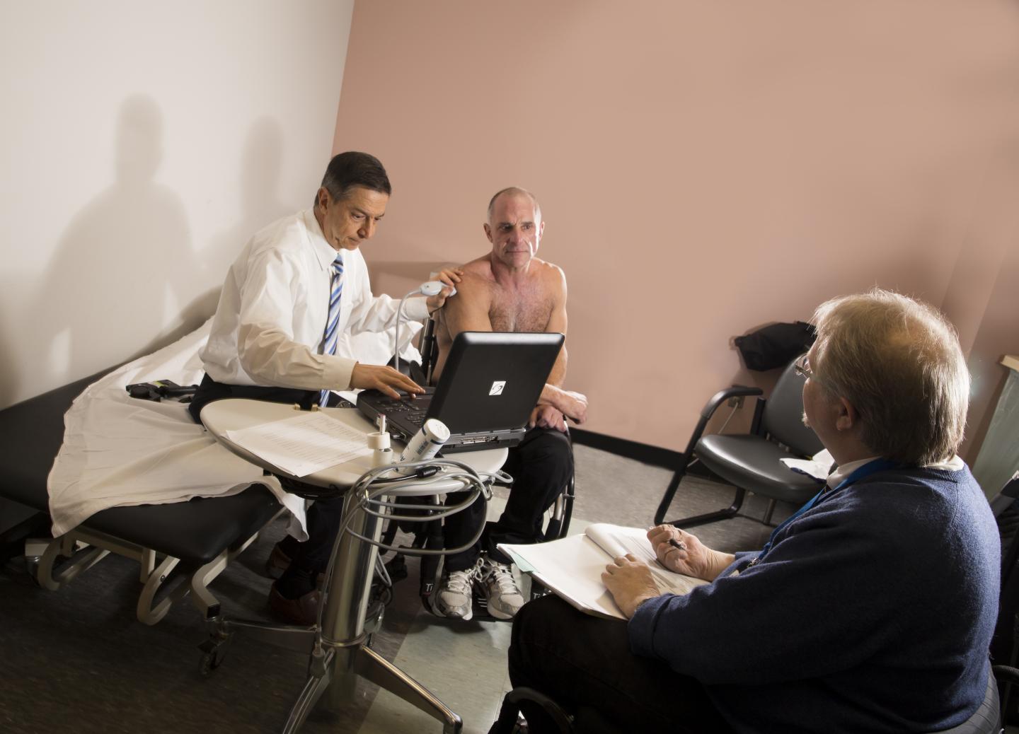 Drs. Malanga and Dyson-Hudson with a Participant in their Kessler Pilot Study