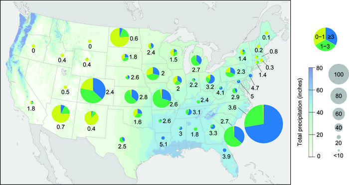 The map of the USA shows: