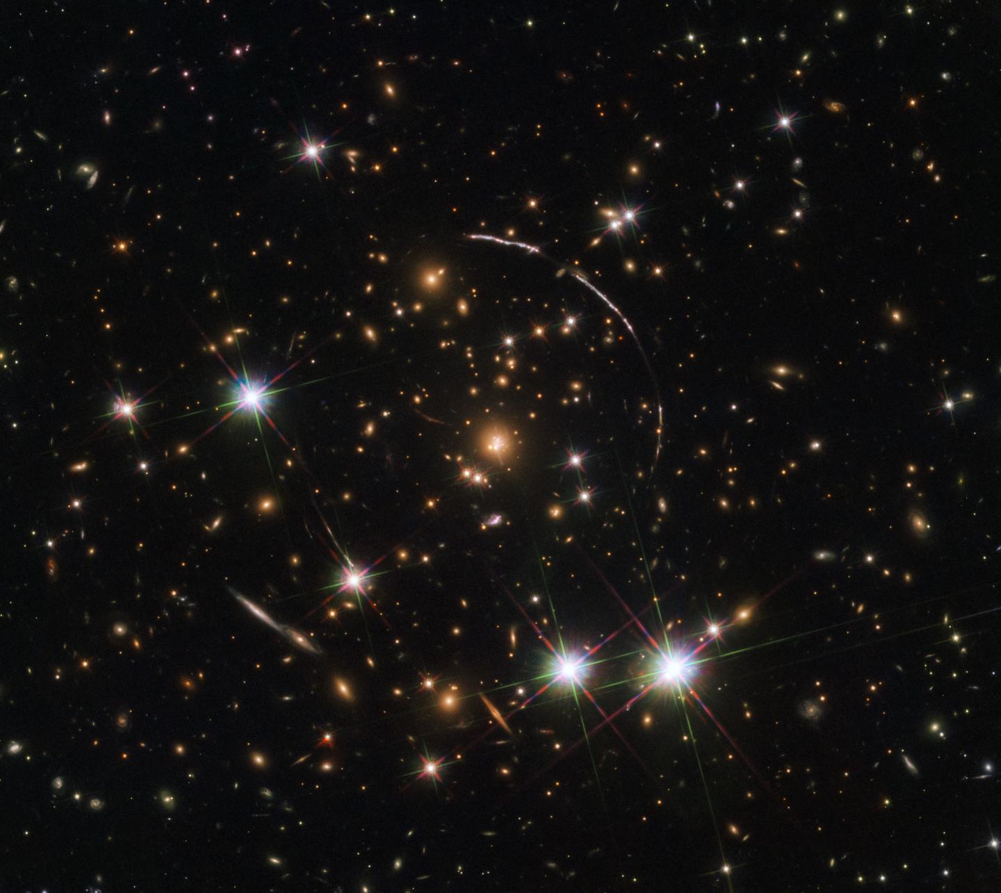 Hubble View of Sunburst Arc with Gravitational Lensing