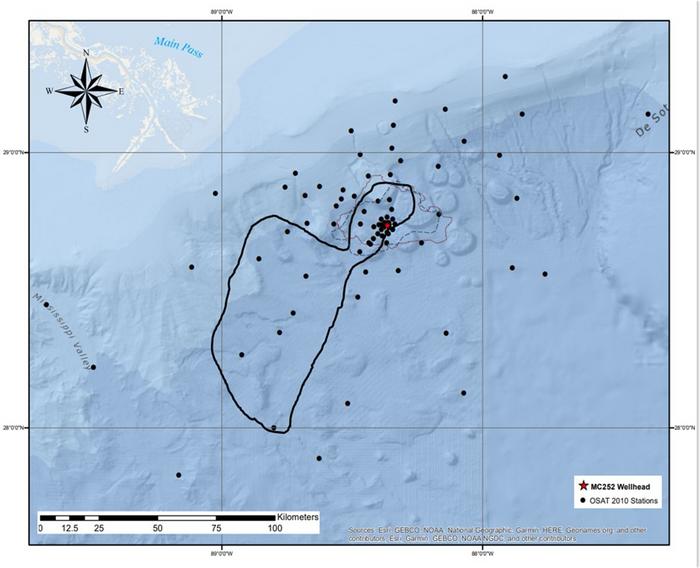 Outline shows the 2010 Deepwater Horizon Oil Spill was larger than previously reported