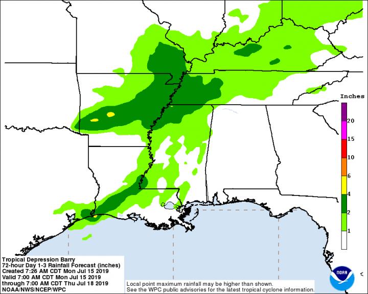 NOAA Rainfall Map of Barry