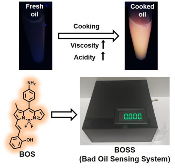 Sonda fluorescente para aceite de cocina malo en