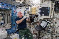 Scott Kelly Doing Research on Space Station
