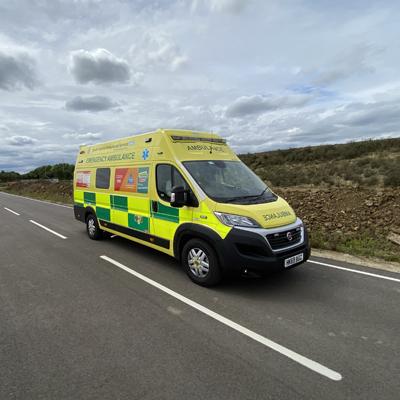 NHS ambulance on MUAEVI at Cranfield University