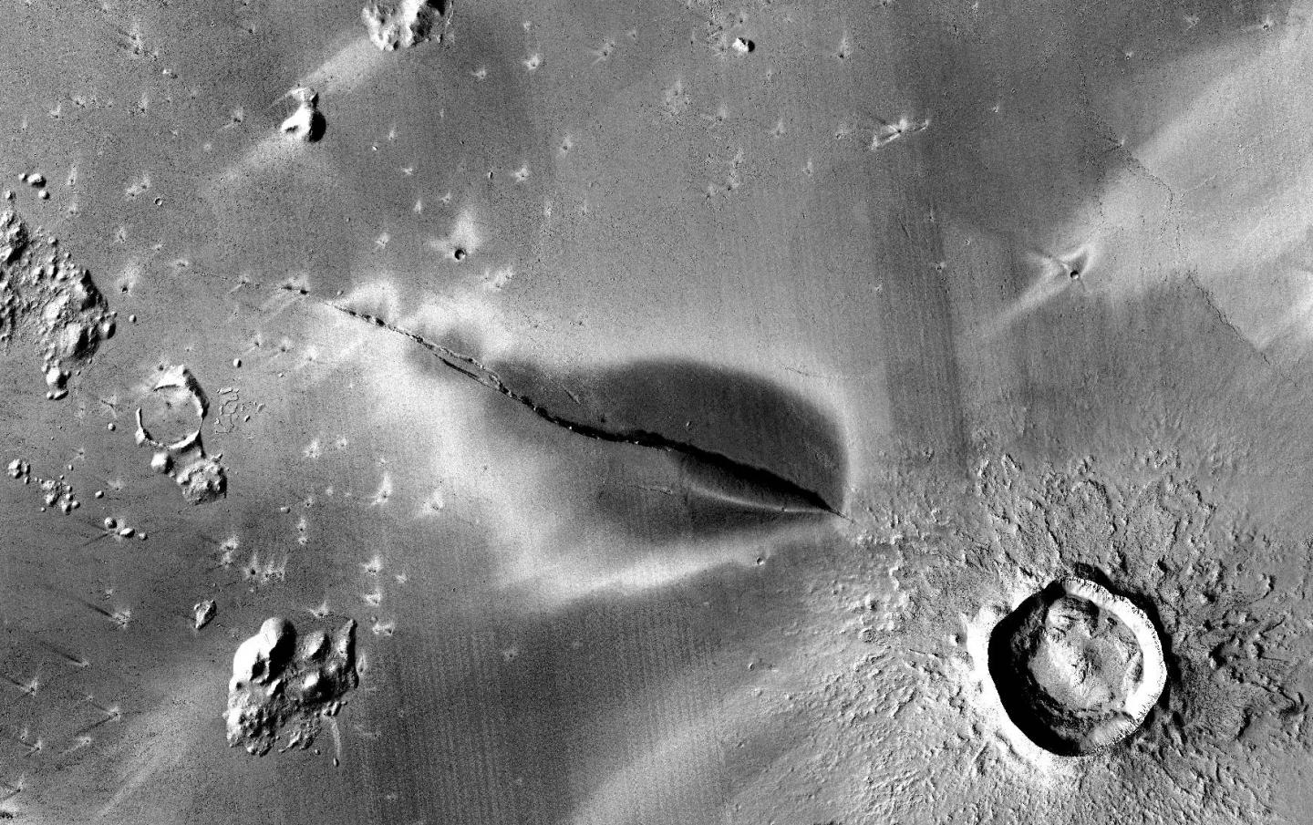 A recent volcanic deposit on Mars