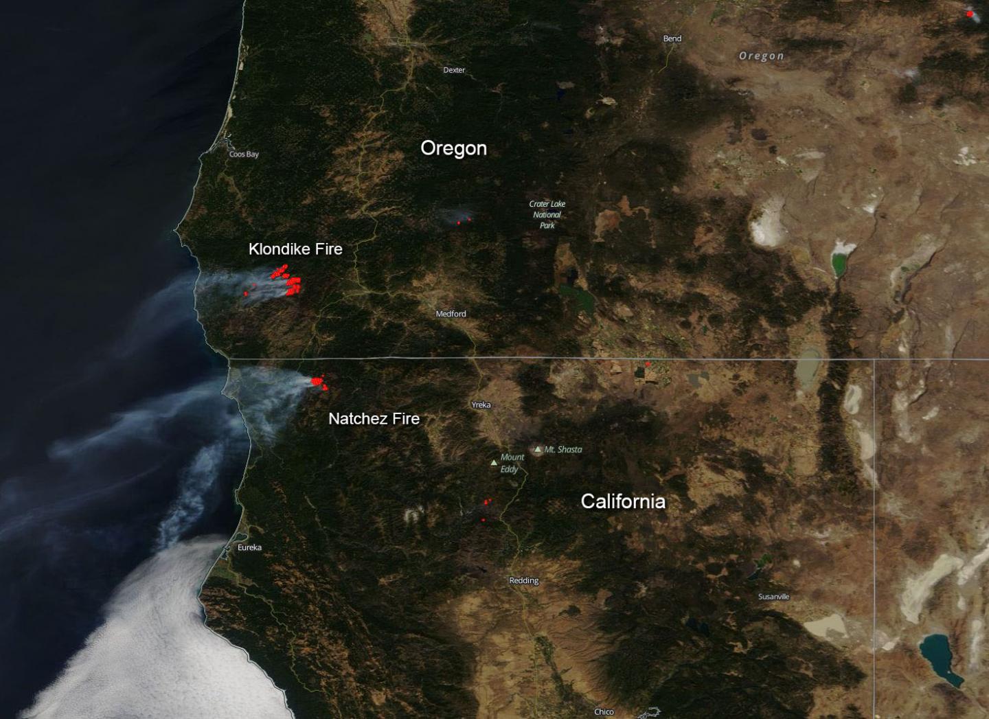 California and Oregon Fires Still Blazing EurekAlert!