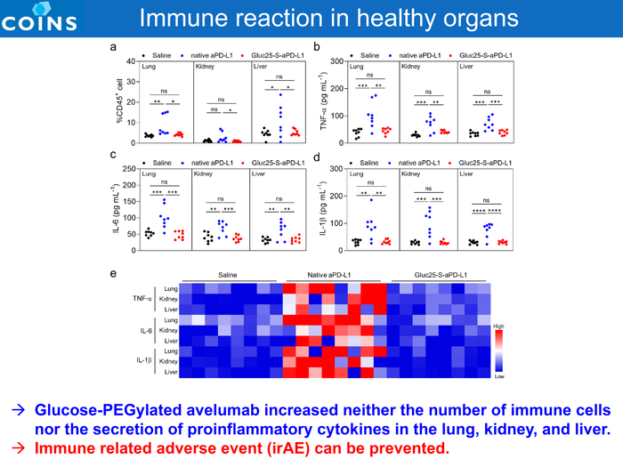 Immune reaction in healthy organs