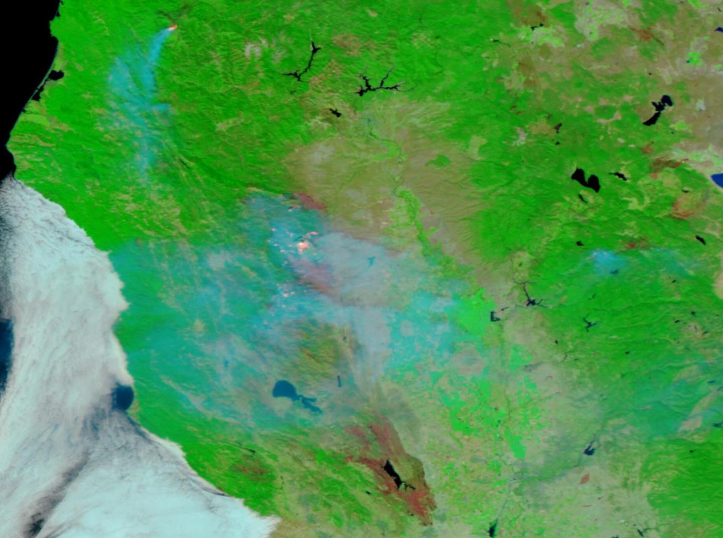 False-Color Image of the Elkhorn Fire Burn Scars