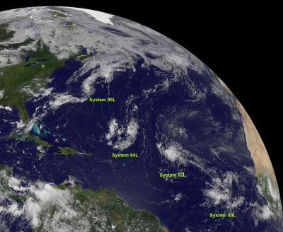 GOES-13 Satellite Sees 4 Possible Lows