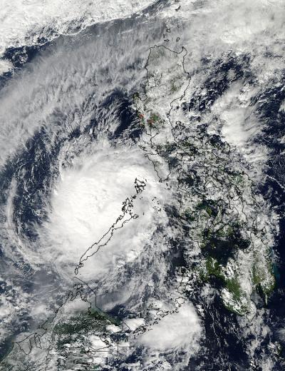 NASA's Aqua Satellite Captured This Visible Image of Typhoon Bopha