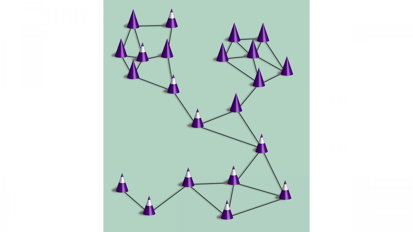 Illustration of a network of contacts to show the spreading of COVID-19