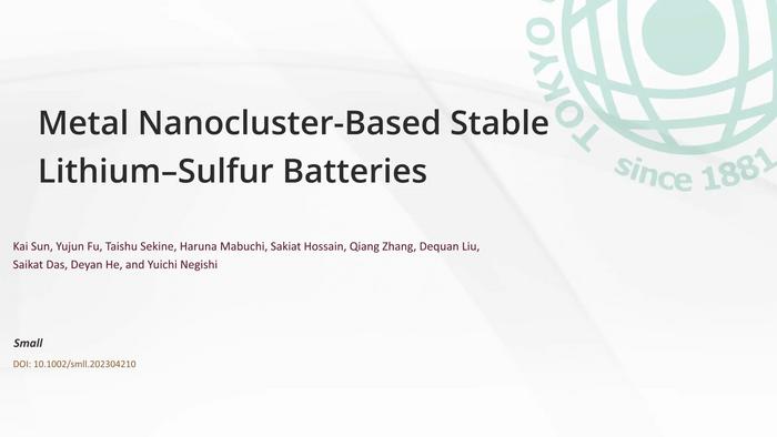 Metal Nanocluster-Based Stable Lithium–Sulfur Batteries