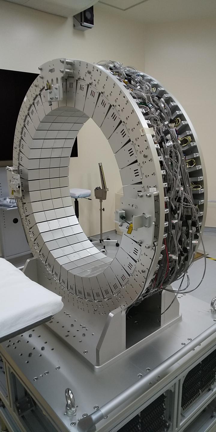 A prototype PET scanner being remodeled to detect the lifetime of positrons