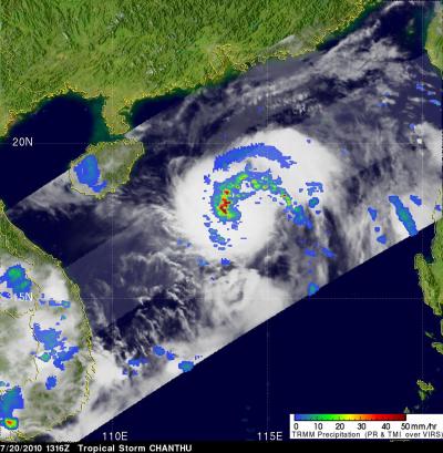 TRMM Measures Heavy Rain in Tropical Storm Chanthu
