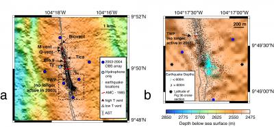 Bathymetric Map Showing Earthquake Epicenters