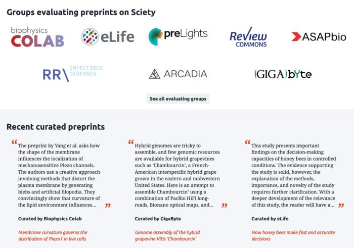 Groups Evaluating Preprints on Sciety