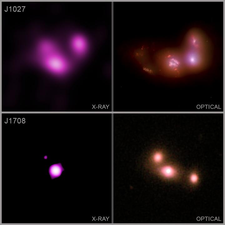 X-ray and Optical Light images of Triple Galaxy Mergers