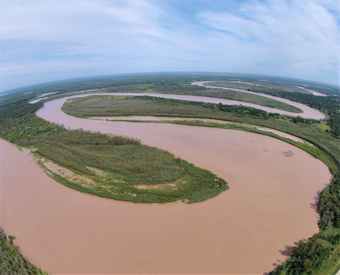 Meandering Rio Bermejo river