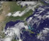 GOES-13 Movie of Trop. Storm Arlene Coming Ashore in Mexico