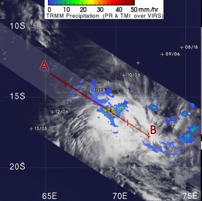 TRMM Sees Small Area of Heavy Rain in Cleo