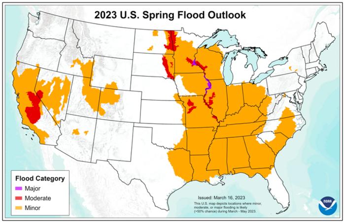 2023 U.S. Spring Flood Outlook Map