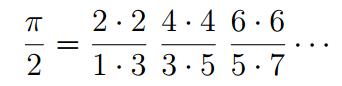 Wallis Formula Defining Pi