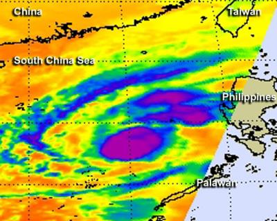 NASA Infrared Data Shows the Most Powerful Areas in Typhoon Bopha
